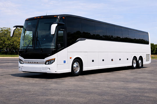56-passenger charter bus available for charter in Topeka, KS